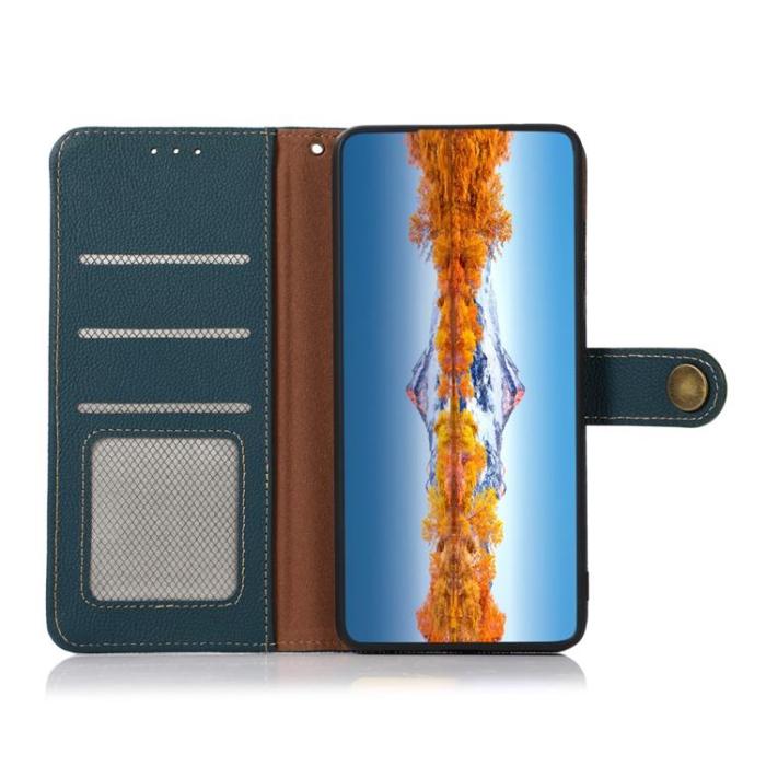 KHAZNEH - KHAZNEH Äkta Läder Fodral Galaxy S22 Plus 5G - Grön