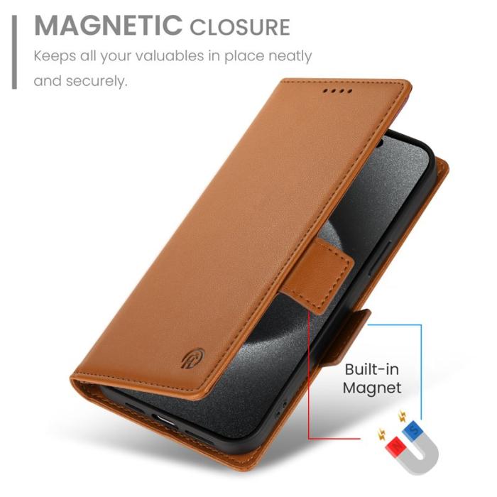 OEM - Samsung Galaxy S26 Fodral PU Läder Plånboksfodral - Brun