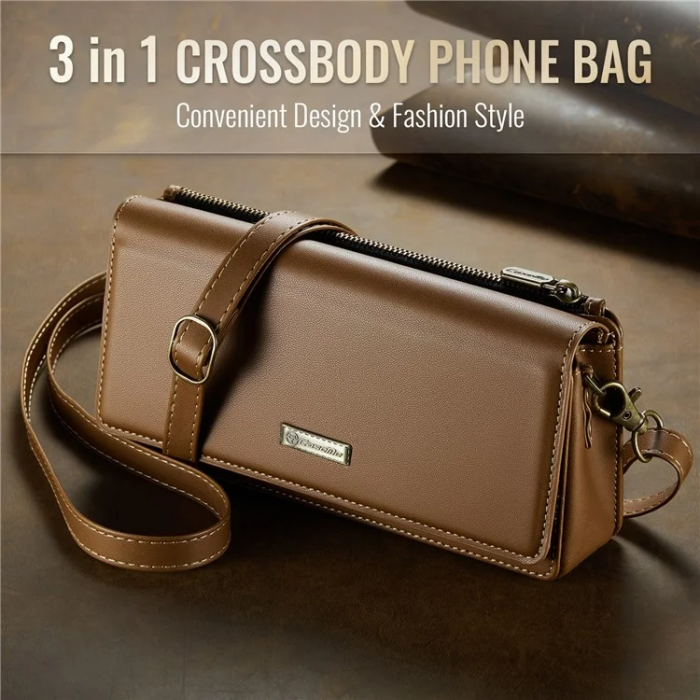 Caseme - CASEME Crossbody Väska RFID Blocking Me30 Max Läder - Brun