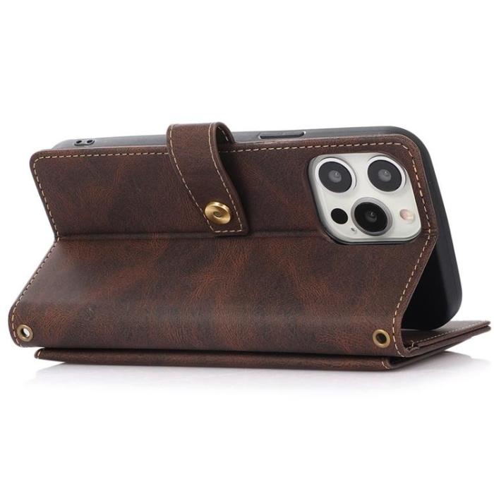 OEM - iPhone 14 Pro Plånboksfodral Flip - Coffee