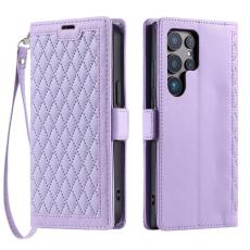 OEM - Samsung Galaxy S26 Ultra Fodral &Auml;kta L&auml;der Rhombus Textur - Lila
