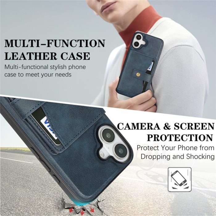 A-One Brand - iPhone 17 Mobilskal MagSafe Detachable Korthållare - Blå