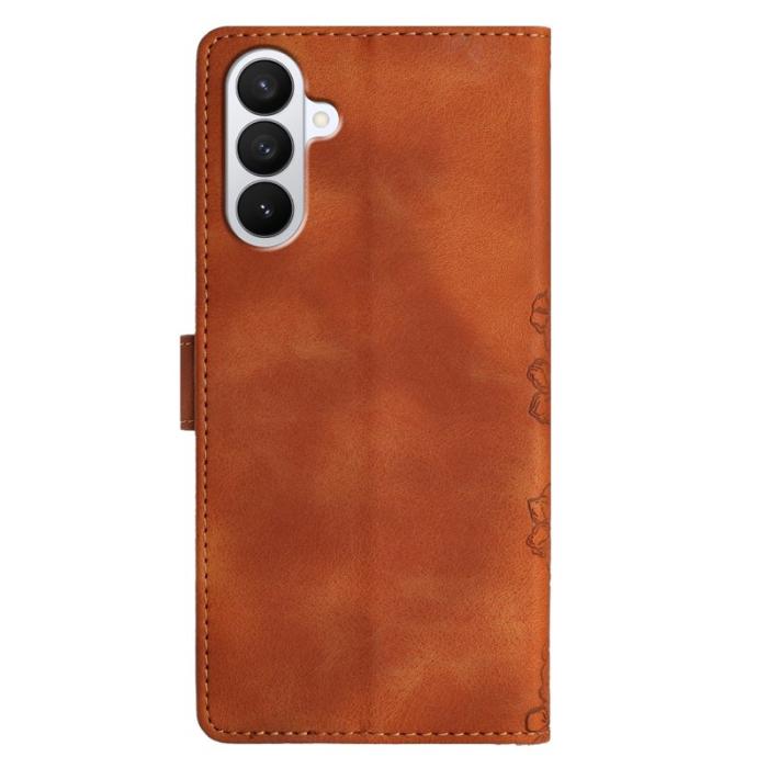 OEM - Mobilskal till Samsung Galaxy S26 Pro Butterfly Blommönster KonstLäder - Brun