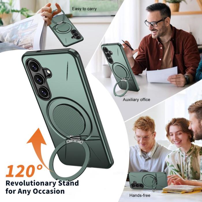 OEM - Mobilskal till Samsung Galaxy S26 Magnetiskt TPU + PC Baksida med Ställ - Grön