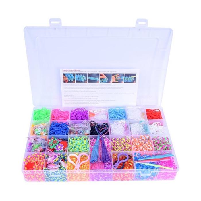 A-One Brand - Loom bands pysselset - 28 olika färger - 11000 st