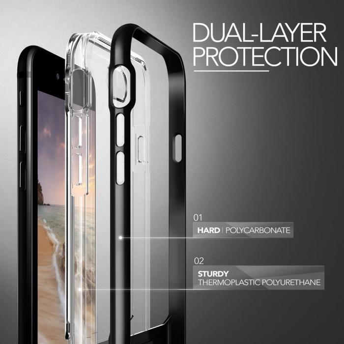 UTGATT5 - Verus Crystal Bumper Skal till Apple iPhone 8/7 - Gagatsvart