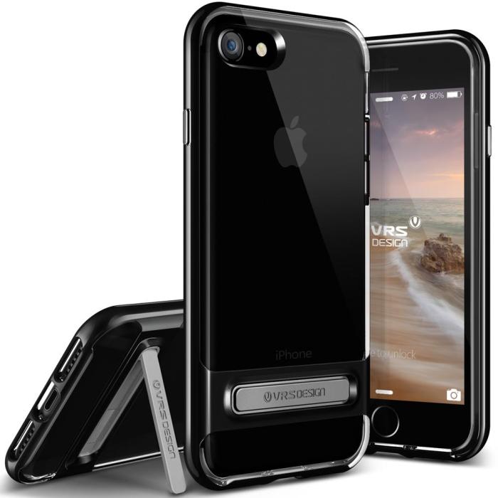 UTGATT5 - Verus Crystal Bumper Skal till Apple iPhone 8/7 - Gagatsvart