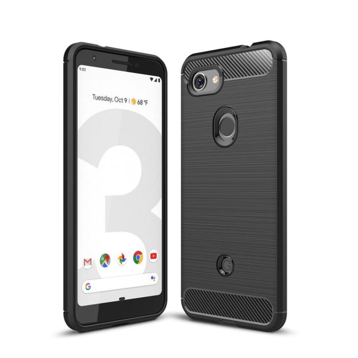 A-One Brand - Carbon Fiber Brushed Skal till Google Pixel 3a XL - Svart