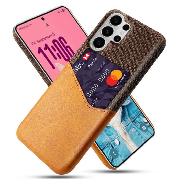 OEM - Mobilskal till Samsung Galaxy S26 Ultra PU Läder Klädd Textur Hård PC - Orange
