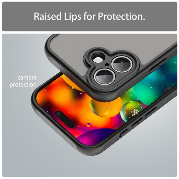 A-One Brand - iPhone 17 Mobilskal Frostade krockkuddar Drop Proof - Svart