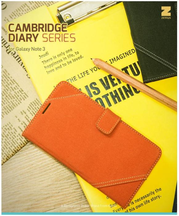 UTGATT1 - Zenus Cambridge Diary Väska till Samsung Galaxy Note 3 N9000 (Orange)