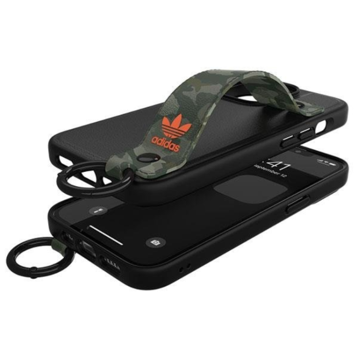 Adidas - Adidas iPhone 13 Pro Mobilskal OR Hand Strap - Svart/Grön