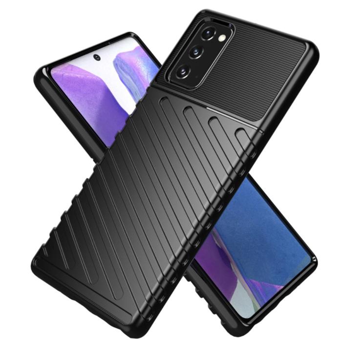 OEM - Thunder Twill Texture Skal Till Galaxy Note 20 - Svart