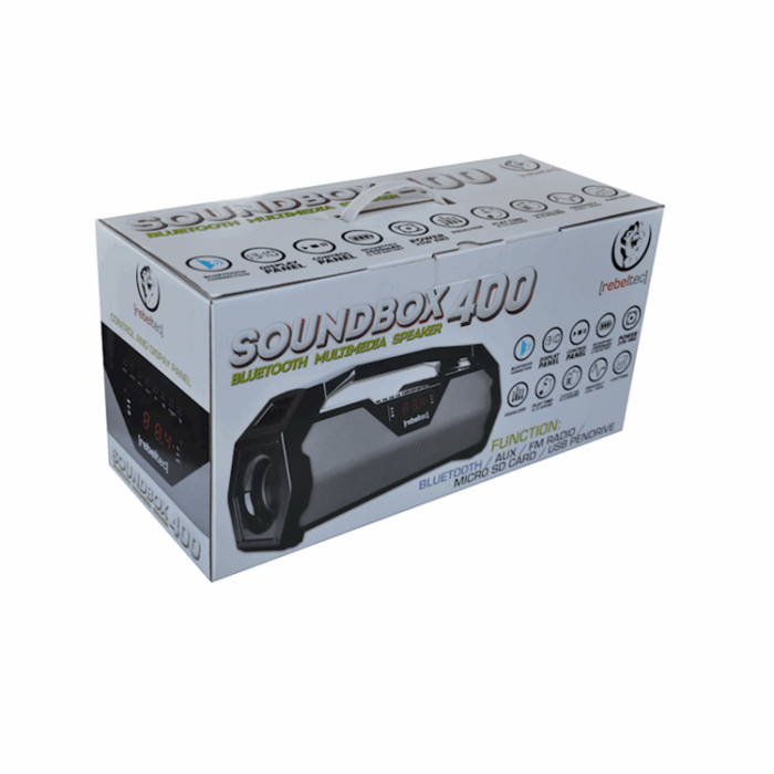 Rebeltec - Rebeltec Trådlös Högtalare Bluetooth Soundbox 400 - Grå