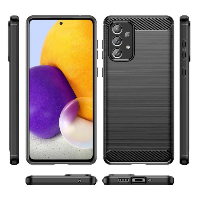 OEM - Carbon Galaxy A73 Skal Flexible - Svart