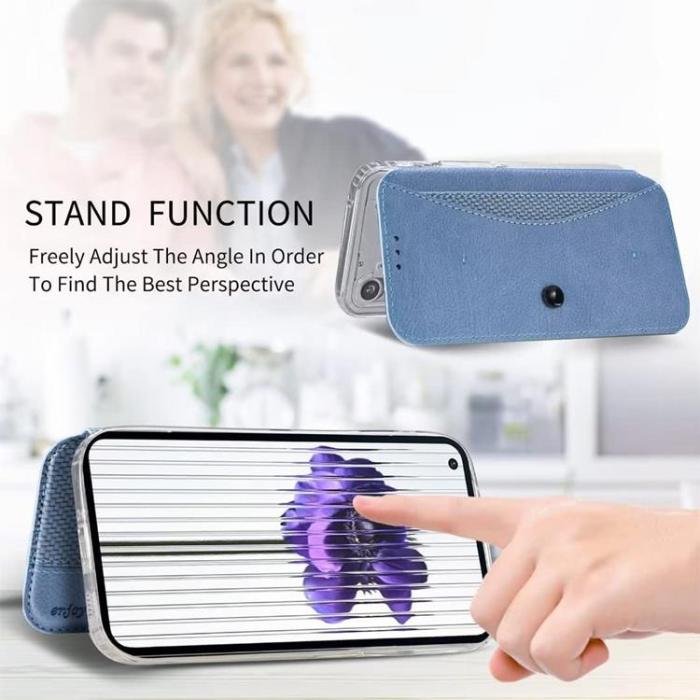 A-One Brand - Nothing Phone 1 Plånboksfodral Silikon Flip - Blå