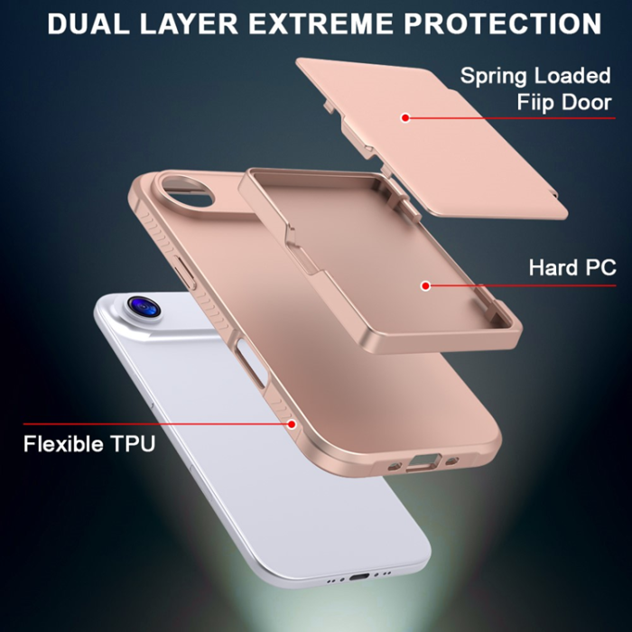 A-One Brand - iPhone Air Mobilskal Korthållare Mirror Kickstand