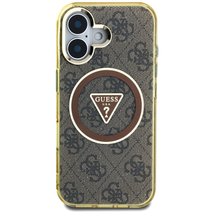 Guess - Guess iPhone 16 Mobilskal Magsafe Glitter - Brun