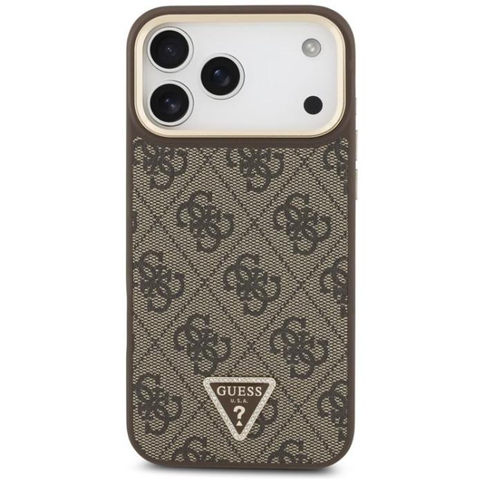 Guess - Guess iPhone 17 Pro Max Mobilskal MagSafe 4G Triangle Logo - Brun Guld