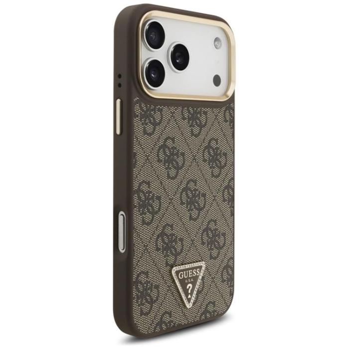 Guess - Guess iPhone 17 Pro Max Mobilskal MagSafe 4G Triangle Logo - Brun Guld