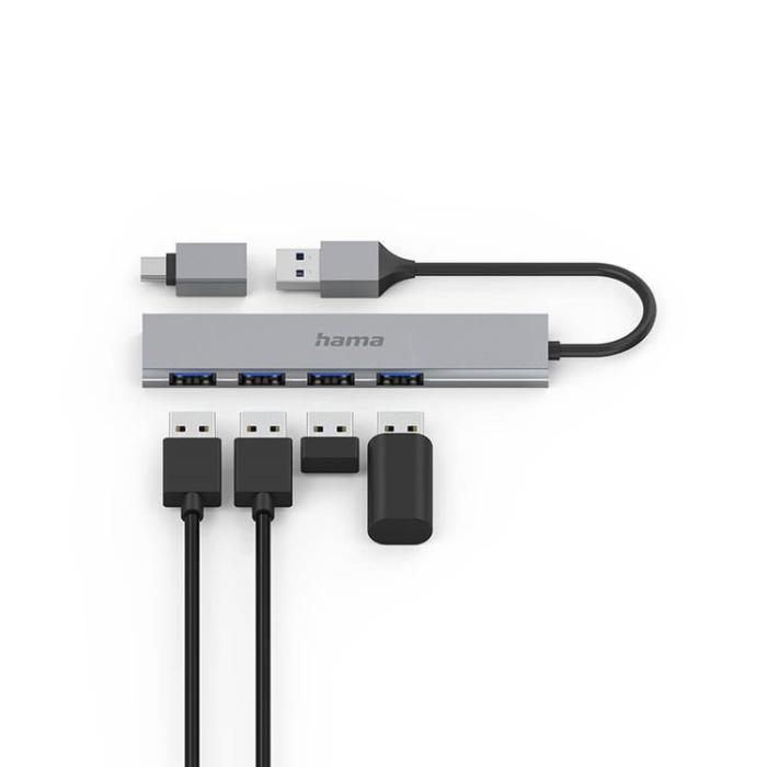 Hama - HAMA Hubb USB-A 3.2 4x-Portar 5 Gbit/s USB-C-Adapter