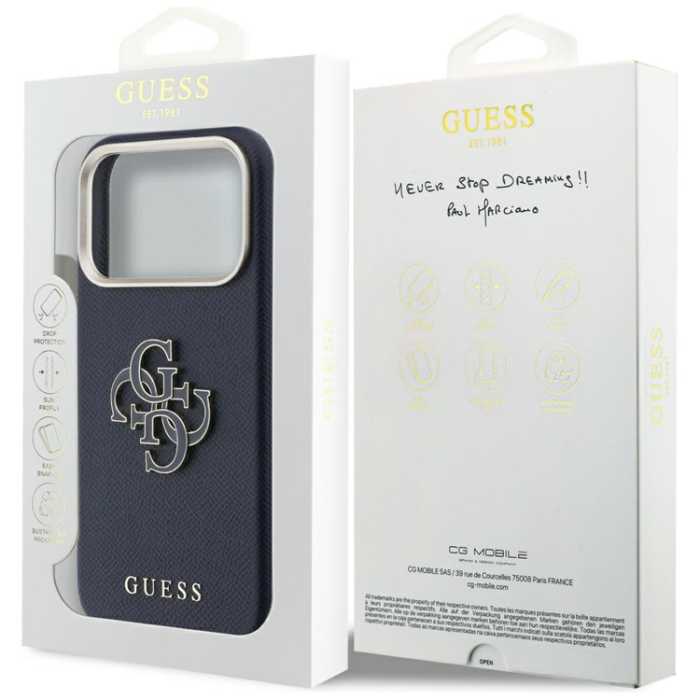 Guess - Guess Mobilskal iPhone 17 Pro Max FW Resin Logo - Blå