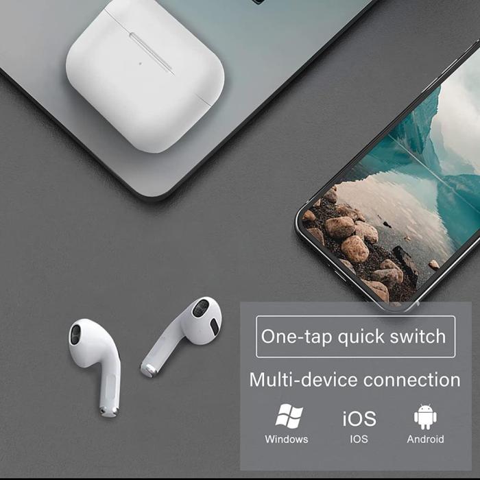 OEM - BoomPods 3 - Hörlurar med Touch och Trådlös Laddning - Bluetooth