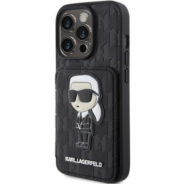 KARL LAGERFELD - Karl Lagerfeld iPhone 15 Pro Mobilskal Korthållare Stativ