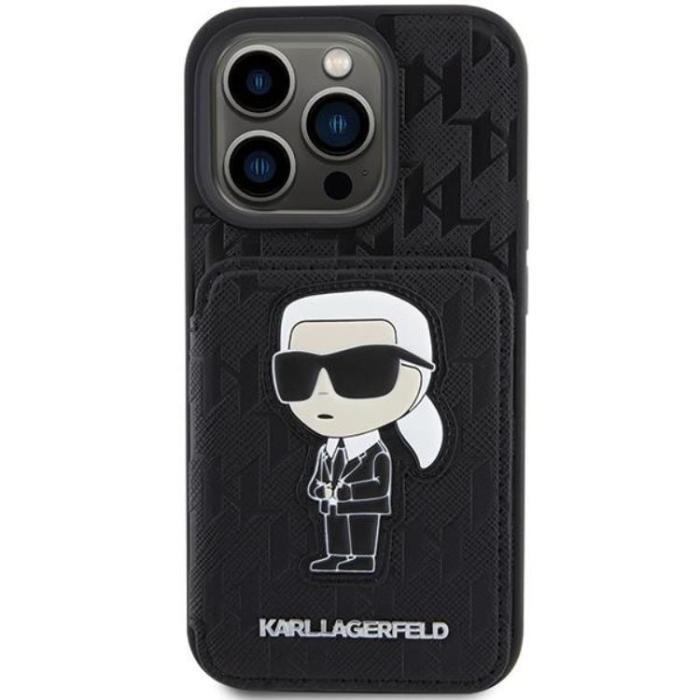 KARL LAGERFELD - Karl Lagerfeld iPhone 15 Pro Mobilskal Korthållare Stativ