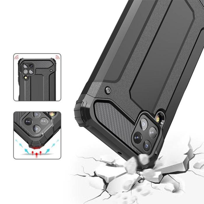 OEM - Galaxy A22 4G Skal Hybrid Armor Tough Rugged - Blå