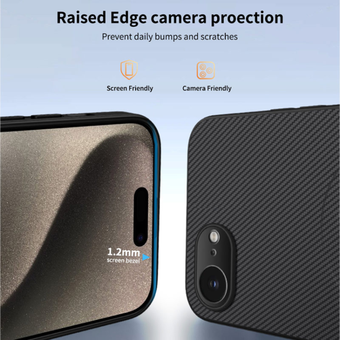 WANLONFENG - WANLONFENG iPhone 16e Mobilskal MagSafe Carbon Fiber TQ