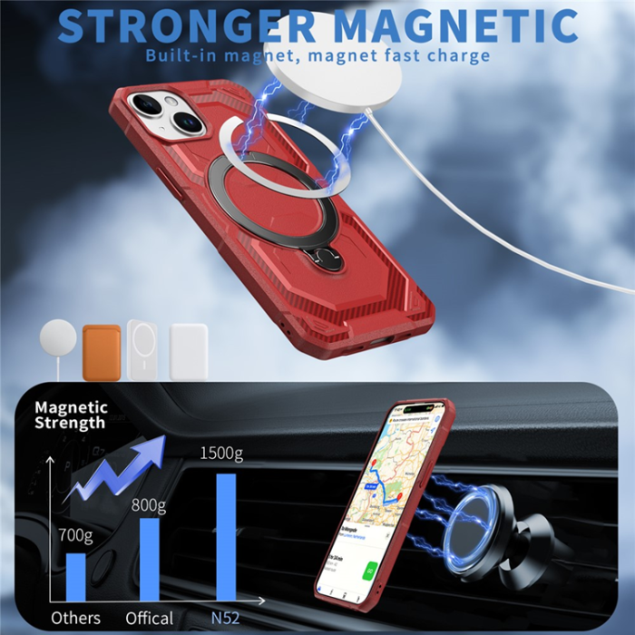 A-One Brand - iPhone 14 / 13 Mobilskal MagSafe Kickstand TPU + PC