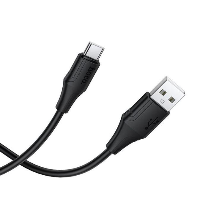 Hoco - HOCO USB-A till USB-C Kabel 3A 1m Silikon X124 - Svart