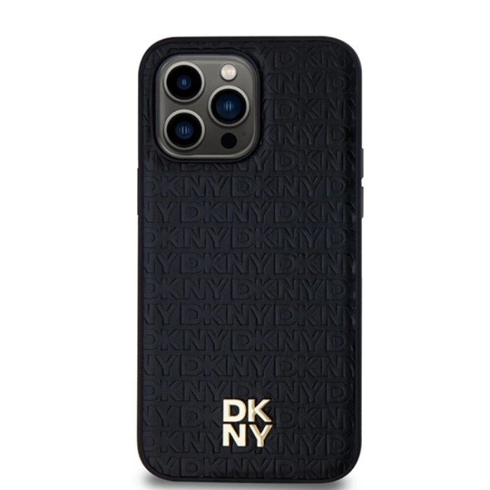 DKNY - DKNY iPhone 13 Pro Max Mobilskal Magsafe Läder Pattern Metal Logo