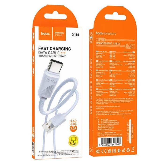 Hoco - HOCO USB-A - USB-C 3A Kabel 1m X114 - Blå