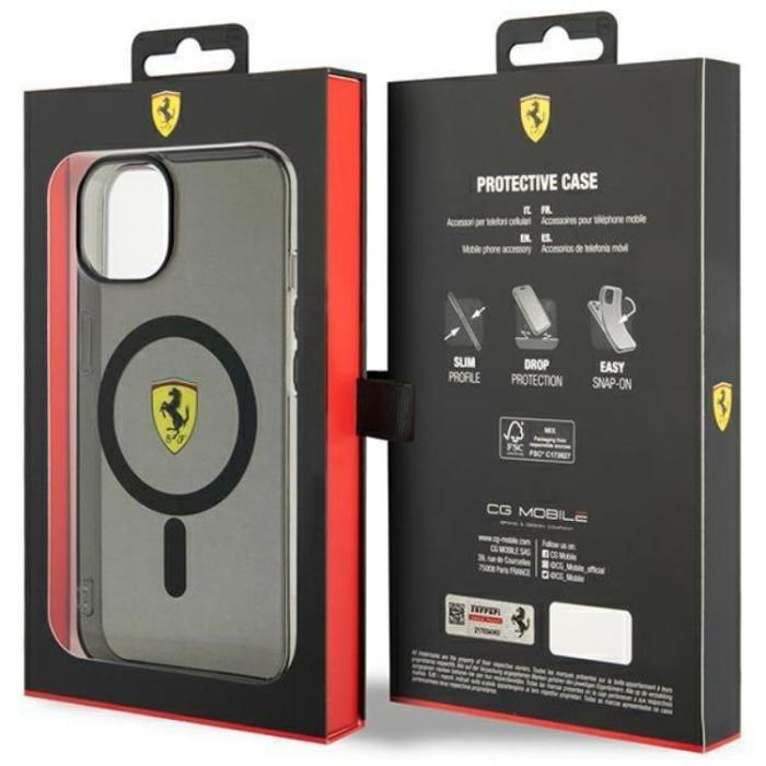 Ferrari - Ferrari iPhone 14 Mobilskal Magsafe Translucent - Svart