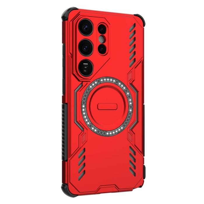 DIERFENG - Mobilskal till Samsung Galaxy S26 Ultra Magnetiskt Butterfly Armor PC + TPU Röd