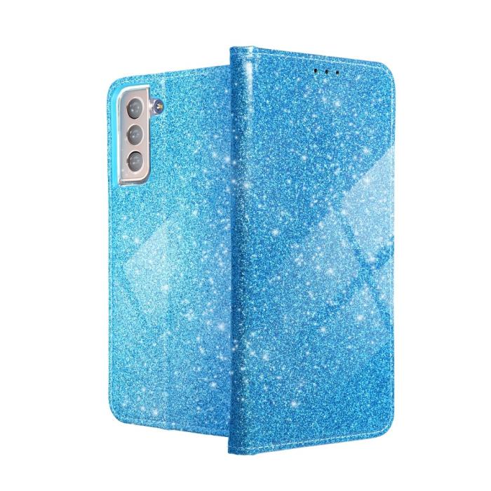 UTGATT1 - Forcell SHINING plånboksfodral till Samsung Galaxy S21 Ultra light Blå