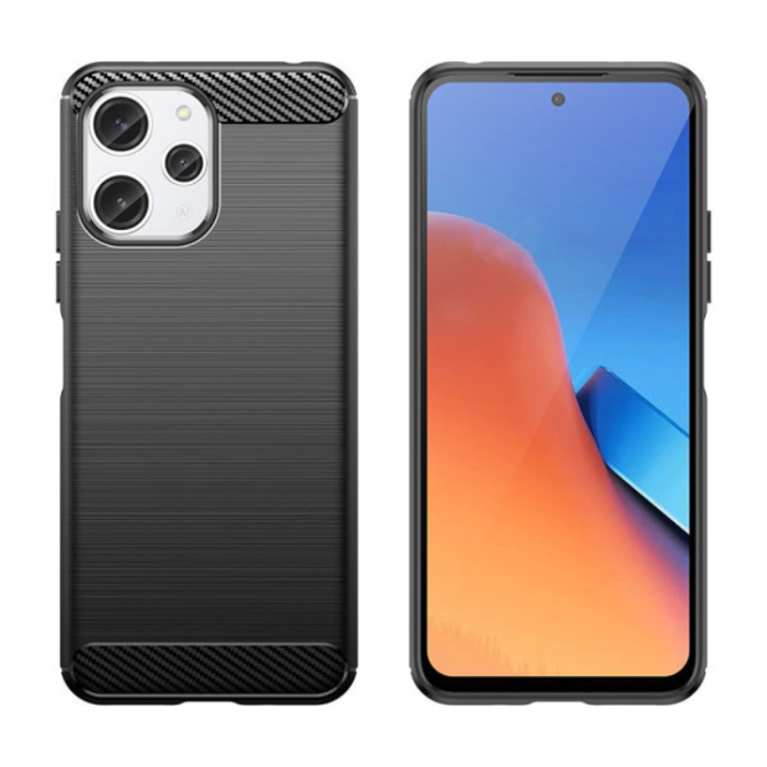 OEM - Xiaomi Redmi 12 Mobilskal Flexible Carbon - Svart