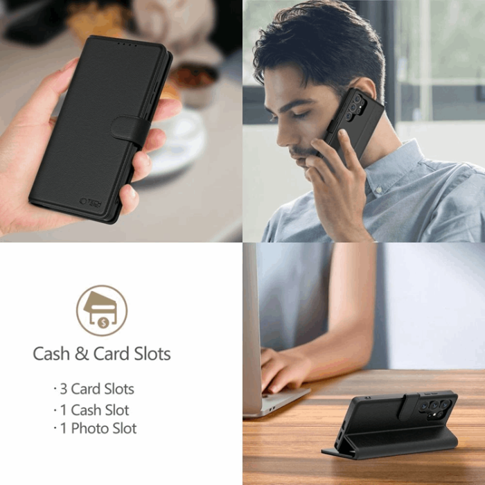 Tech-Protect - Tech-Protect Realme 14 Pro Plus 5G Plånboksfodral - Matt Svart