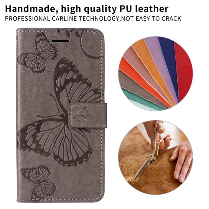 OEM - Samsung Galaxy A57 Plånboksfodral Konstläder Blommor - Grå