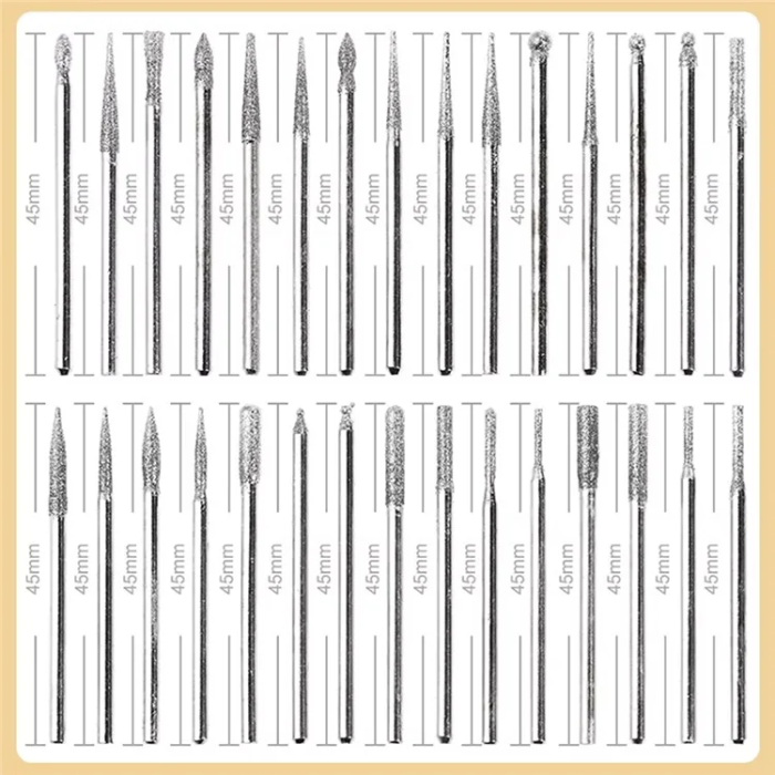 OEM - [30-Pack] Nail Art-borr med 2.35 mm Skaftsliphuvudverktyg