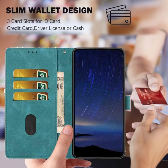OEM - Samsung Galaxy A57 Plånboksfodral Konstläder Ställ Skydd - Grön