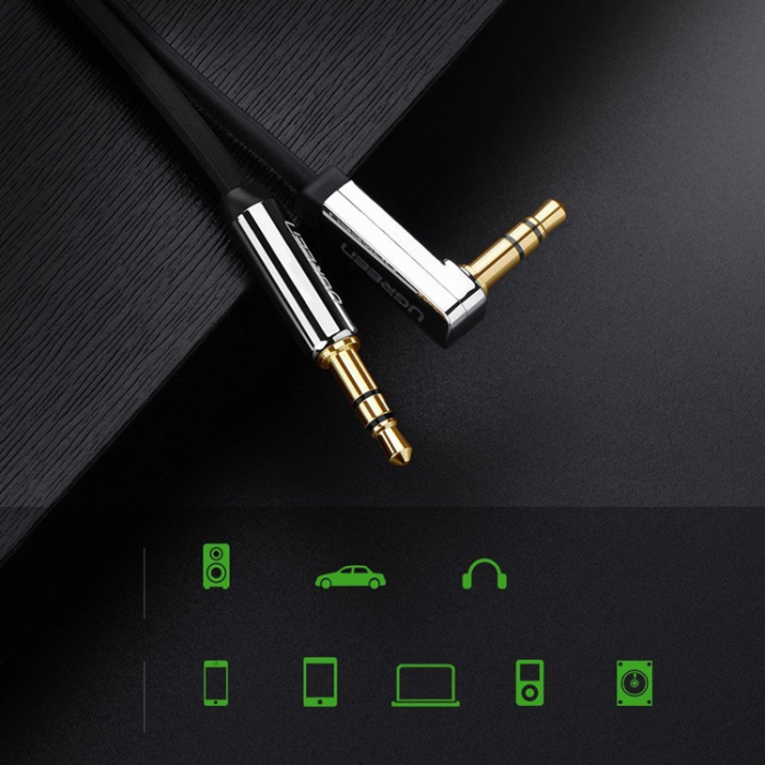 Ugreen - Ugreen AUX ljudkabel 3,5 mm minijack 1m - Silver