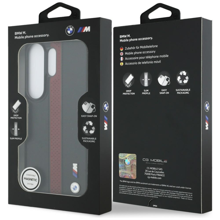 BMW - BMW Mobilskal För Galaxy S26 Ultra Magsafe Perforated Stripe Logo - Röd