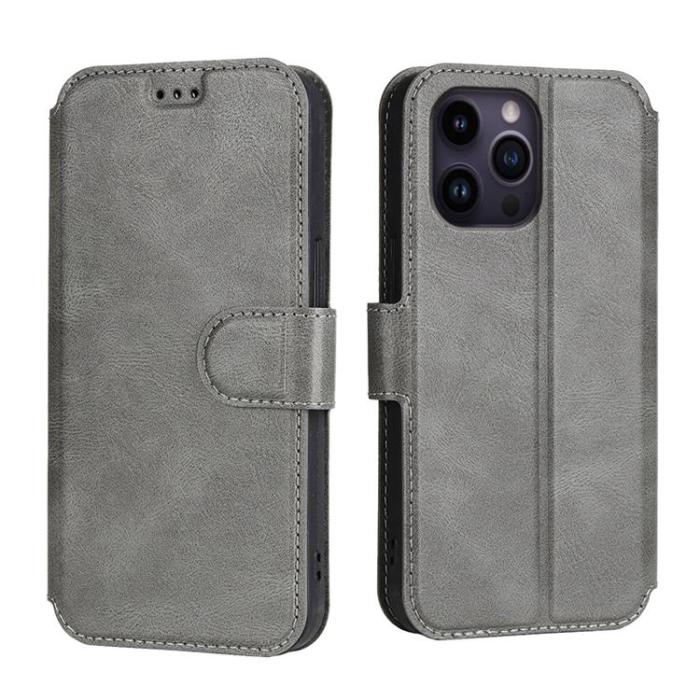 Boom of Sweden - BOOM iPhone 14 Pro Plånboksfodral Calfskin - Grå