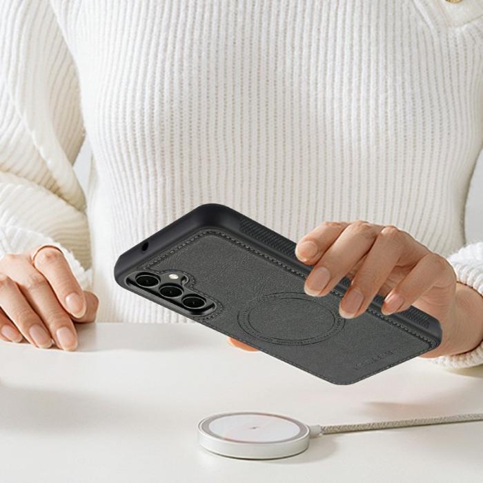 LC.imeeke - LC.IMEEKE Mobilskal för Samsung Galaxy S26 Plus Magnetiskt Konstläder - Svart