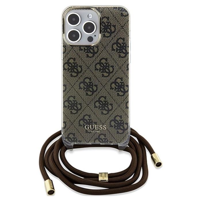 Guess - Guess iPhone 15 Pro Mobilhalsband Skal Print - Brun