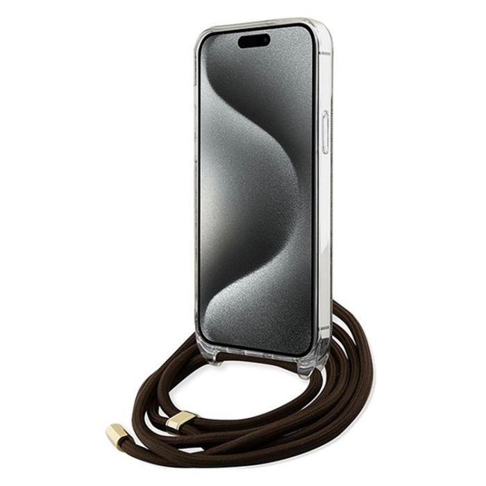 Guess - Guess iPhone 15 Pro Mobilhalsband Skal Print - Brun