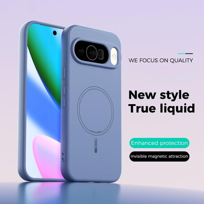ABEEL - ABEEL Mobilskal till Google Pixel 10 Pro MagSafe Blå Liquid Silicone